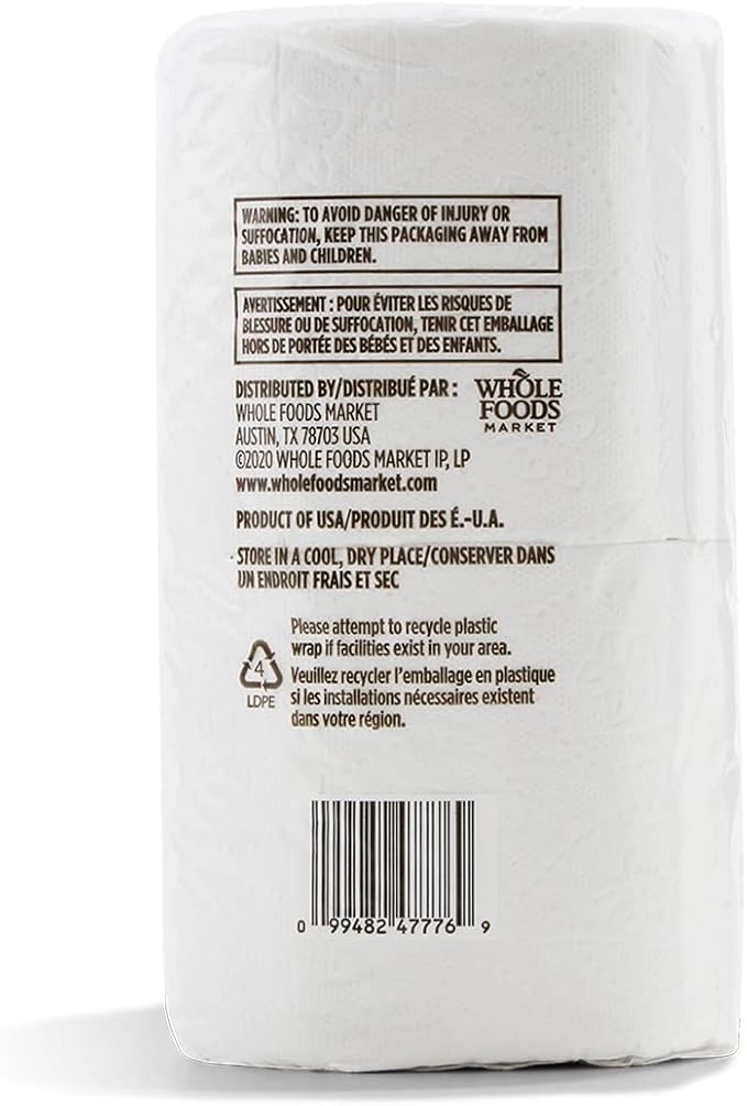 365 by Whole Foods Market,100% Recycled Bath Tissue,Ultra-Strong,260 Sheets per Roll,6 Count (Pack of 8)