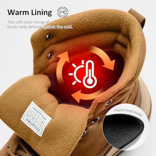 Coostar Snow Boots for Men Waterproof Outdoor Casual Winter Boot Lightweight with Arch Support