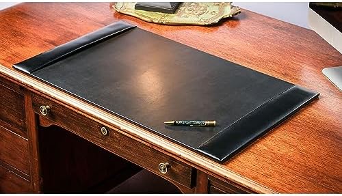 Dacasso Black 30" x 18" Desk Pad/Desk Mat/Desk Protector, Bonded Leather, 30.00 x 18.00 x 0.50 (PR-1403)