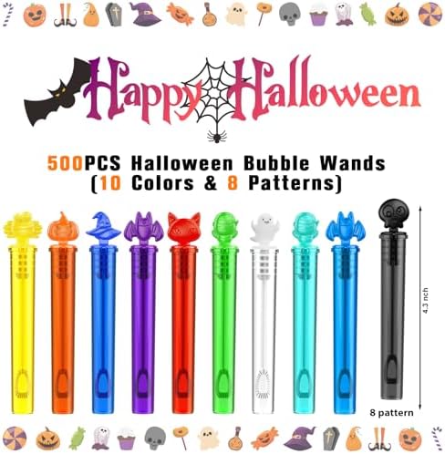 500 PCS Halloween Bubble Wand for Kids, Halloween Party Favors Toys Bulk