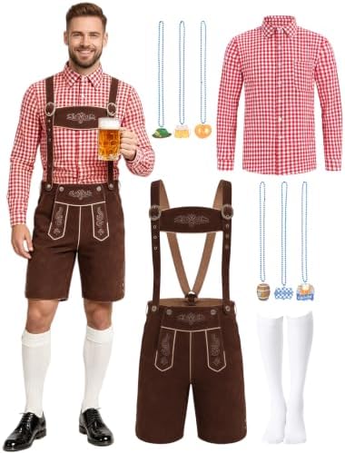 ALIZIWAY Halloween Oktoberfest Outfits Men with Necklace Socks Accessories