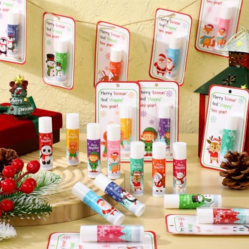 30 Pack Christmas Lip Balms Bulk Christmas Party Stocking Stuffers
