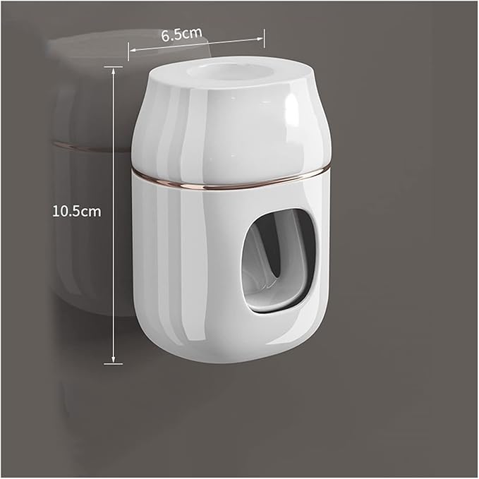 Toothbrush Rack Wall-Mounted Toothbrush Holder Punch-Free Multifunctional Storage Rack with Mouthwash Cup Toothpaste Squeezer Kit Bathroom Toothbrush Holder(B,Medium)