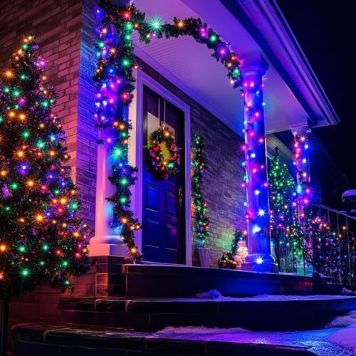 TW SHINE Color Changing Christmas Lights, 66 FT 200 LED Warm White and RGB Halloween Lights with Remote Waterproof, Outdoor String Lights for Indoor Xmas Tree Wedding Decorations