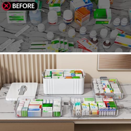 ARSTPEOE 4-Tier Medicine Organizer - Portable Medicine Cabinet with Handle
