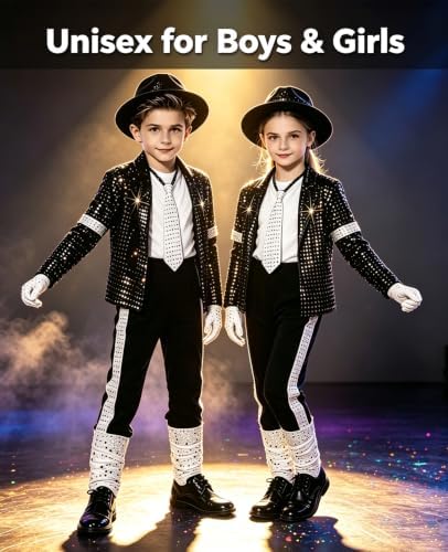 6PCS Dance Star Costume for Kid, Pop Outfit for Boys Stage Cosplay