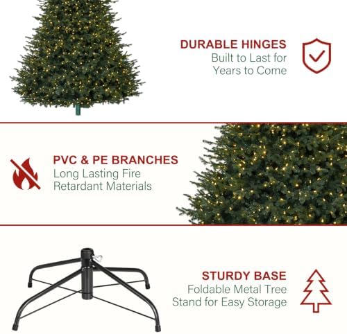 Hykolity 7.5ft Premium Prelit Christmas Tree with 1,050 Multicolor LEDs