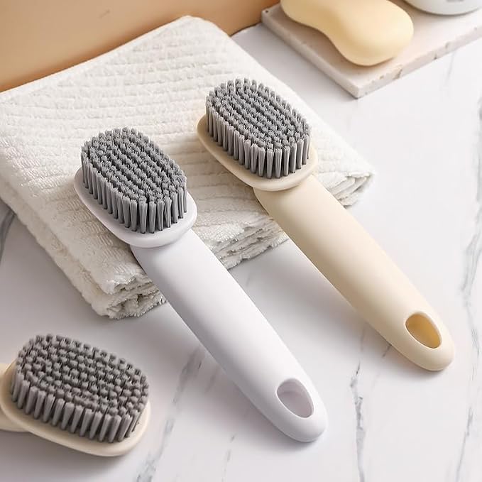 Shoe Brush Laundry Soft Household Shoes Clothes Cleaning Long Handle Board(Beige)