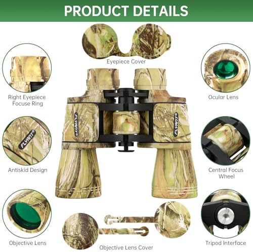 20x50 High Powered Binoculars for Adults, Waterproof Binoculars with Low Light Vision for Bird Watching Hunting Camping Travel Cruise Hiking Sports Stargazing, Birthday Gifts for Men