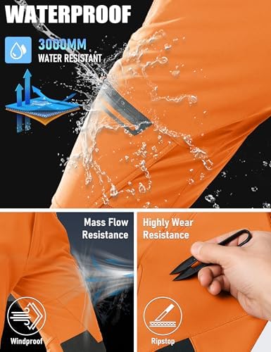 MAGCOMSEN Men's Snow Ski Winter Pants Waterproof Hiking Fleece Lined Pants