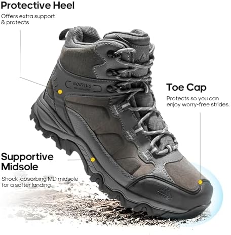 NORTIV 8 Men's Waterproof Lightweight Hiking Boots