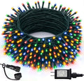 Dazzle Bright 300 LED Christmas String Lights, 100 FT Connectable Waterproof String Lights Green Wire with 8 Modes, Christmas Decorations for Indoor Outdoor Xmas Party Yard Garden (Multi Colored)