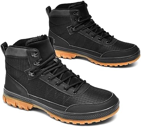 Wondamo Men's Snow Boots Lightweight Waterproof Winter Cold Weather Shoes
