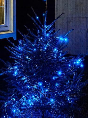 Solar Christmas Lights Outdoor 4 Pack 152FT 400LED Fairy String Lights Blue