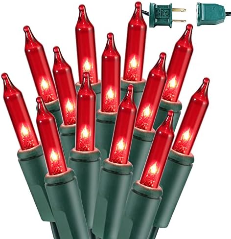 BrizLabs Red Incandescent Christmas Indoor String Lights 300 Count 69.6ft