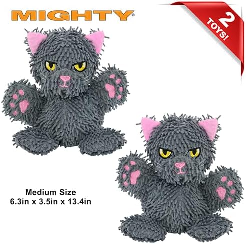 MIGHTY Tuffy 2 Pack Microfiber Medium Ball Cat Dog Toy | Ultra Durable Plush Toy with Multiple Layers & Reinforced Seams , Washable and Floats , Mighty® Construction