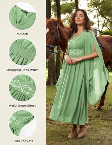 Scarlet Darkness Women's Renaissance Costume V Neck Medieval Fairy Dresses
