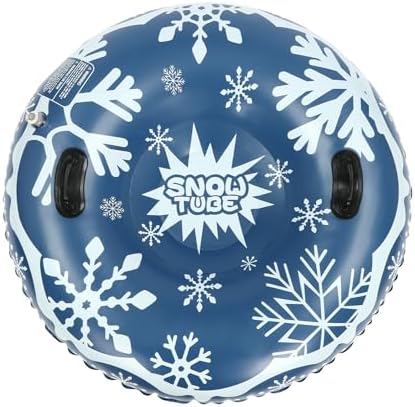 3 Pack Snow Tubes, 40 Inch PVC Ski Circle with Double Anti-Slip Handles Diameter Thickened Heavy Duty Hard Bottom Snow Sled for Family Activities Outdoor Fun