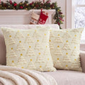 Softalker Christmas Pillow Covers 20x20 Set of 2, Beige Xmas Home Decor