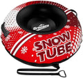48" Snow Tube with Canvas Cover, Heavy Duty Snow Sled for Kids & Adults