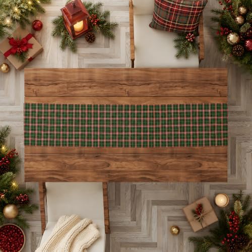 Christmas Decorations - Red Green Plaid Christmas Table Runner
