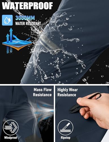 MAGCOMSEN Men's Snow Ski Winter Pants Waterproof Hiking Fleece Lined Pants