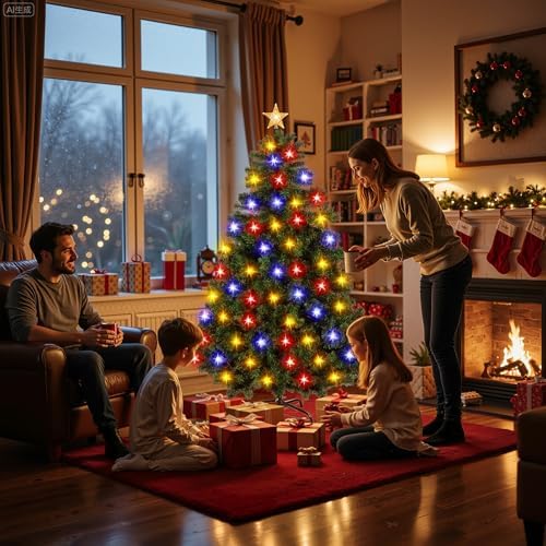 Northroad 5ft Pre-lit Artificial Christmas Tree, Prelit Xmas Tree w/600 Branch Tips & 150 UL Listed Lights with Remote Control,Timer for Xmas Decoration,Green