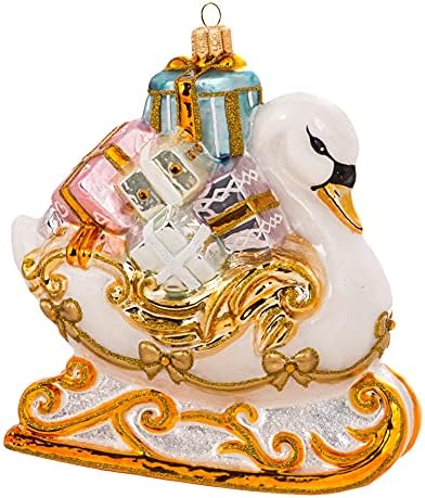 Miss Christmas 2026 Collection Gifts Galore Blown Glass Christmas Tree Ornament (Fairytale Swan Sleigh)