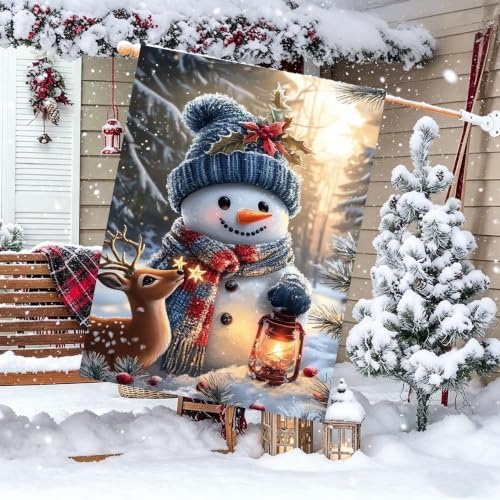Large Winter Christmas House Flags for Outside 28 x 40 Double Sided