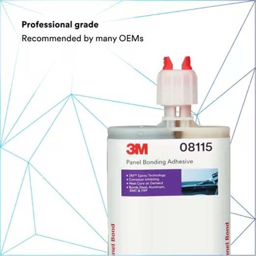 3M Panel Bonding Adhesive 08115, OEM Recommended Two-Part Epoxy, 200 mL Cartridge, Bonds Metal & Composites for Auto Body Panel Repair (1 Cartridge) | OEM Recommended Two-Part Epoxy; Bonds Metal & Composites for Auto Body Panel Repair