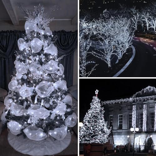 KAQ 4pack 400LED Solar String Lights Outdoor Waterproof Cool White