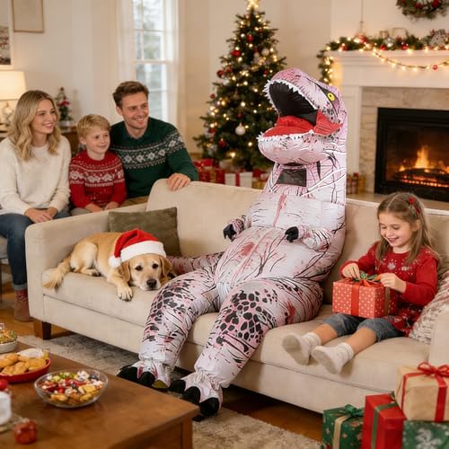 Funny Inflatable Dinosaur Costume for Adult and Kids,Blow Up Dinosaur Costume for Halloween Cosplay Party