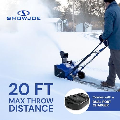 Snow Joe 48V Cordless Snow Blower Kit with 2X 5Ah Batteries, 24V-X2-SB18-XR