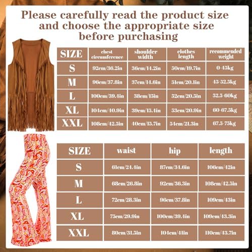 Leumoi 5 Pcs 60s 70s Costume for Women Disco Outfits