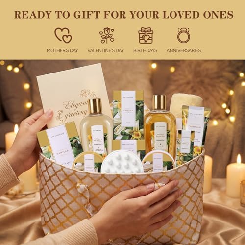 Spa Luxetique Vanilla 15pc Spa Gift Baskets Gifts for Women