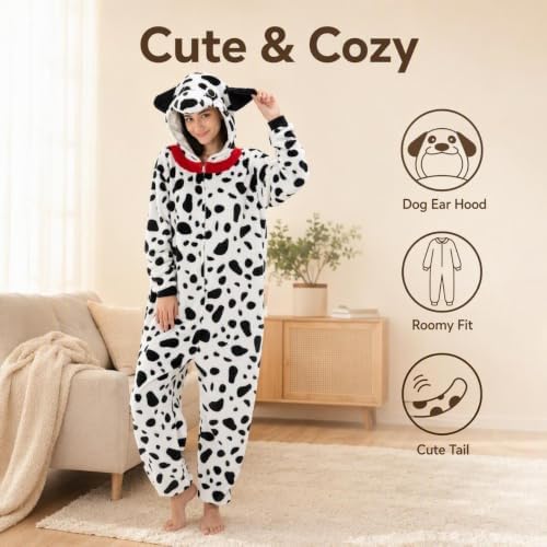 Snug Fit Unisex Adult Onesie Pajamas, Flannel Cosplay Animal One Piece Halloween Costume Sleepwear Homewear
