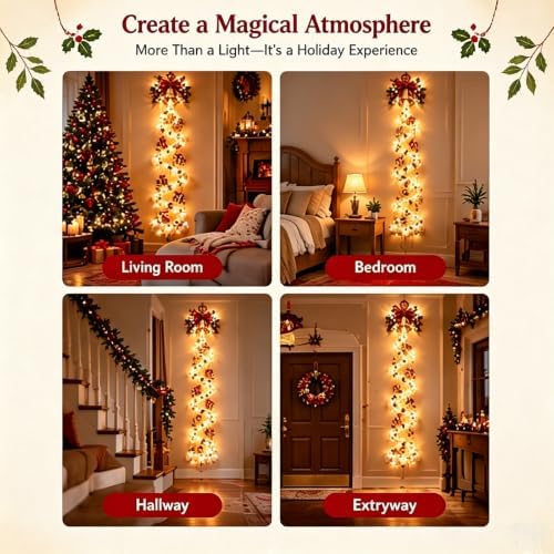 Christmas Magic Trail Wall Light, LED Cascading Holiday Decor，A8