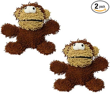 MIGHTY® 2 Pack Microfiber Medium Monkey Dog Toys | Ultra Durable Plush Toy with Multiple Layers & Reinforced Seams , Washable and Floats , Mighty® Construction