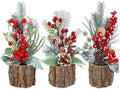 winemana Mini Christmas Trees Table Decorations for Indoor Office, 3 Pack