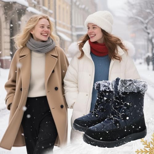 Women's Waterproof Winter Snow Boots Warm Insulation Outdoor Cold Weather Boot for Women Lightweight Fur Lined Non Slip