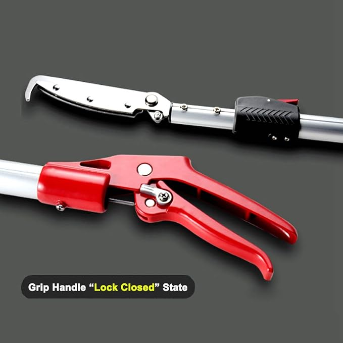 Extendable Snake Tong Reptile Grabber Rattle Snake Catcher Wide Jaw Handling Tool with Lock and Comfortable Grip(Include Snake Bag) (60 inches Extendable Snake Tong)