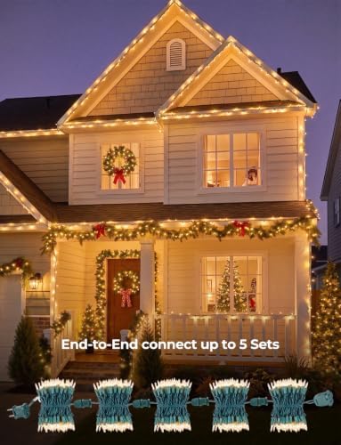 Clear Christmas Lights, 40FT 200 Count Incandescent Mini String Lights, Connectable Waterproof Fairy Light Christmas Decorations for Indoor Outdoor Xmas Tree Garland Garden Patio Party Wedding Decor