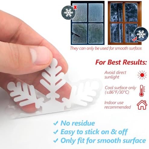 LUDILO 135Pcs Christmas Decorations Window Clings Snowflakes Window Decals