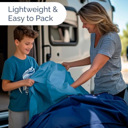 Short Queen Size 4 Piece Bed Sheet Set - RV Short Queen Sheets - Denim Blue
