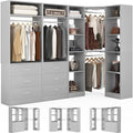 Besiost Corner Closet System with 6 Drawers, Corner Closet Organizer System