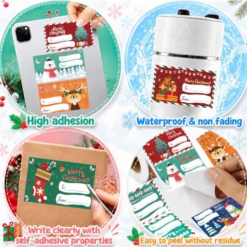 OHOME 500 PCS Christmas Gift Tags - Gift Tags for Christmas Presents | Christmas Gift for Women Mom Men - Christmas Wrapping Paper - Christmas Decorations,2.95 x 1.6 Inch