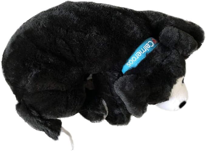Plush Heartbeat Toy - Calming Anxiety Relief Toys for Puppies and Kittens - Heartbeat in a Soft Comforting Pet Plush for Dogs and Cats (Black and White)