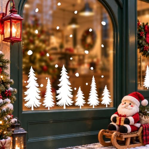 8 Sheets Christmas Window Clings Tree Decor, Christmas Decorations Stickers
