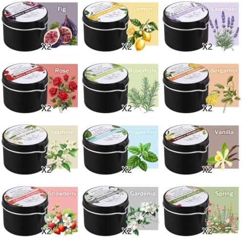 24 Pcs Massage Oil Candles, 1oz Low-Temp Moisturizing Body Wax