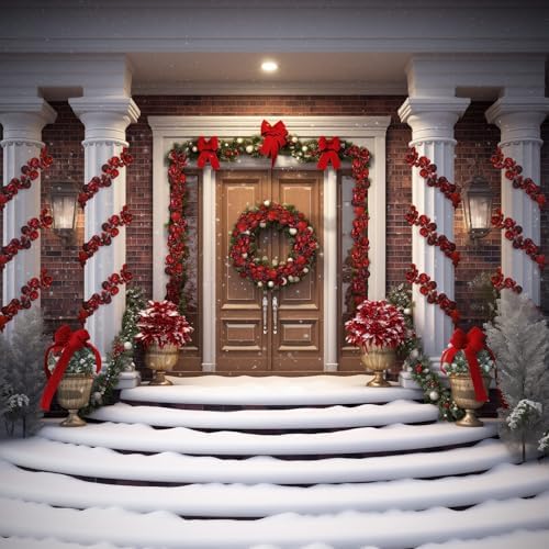 2 Pcs 6 ft Christmas Ball Ornament Garland, Burgundy